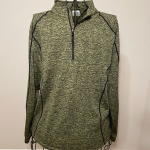 Heather Green 1/4 zip pullover